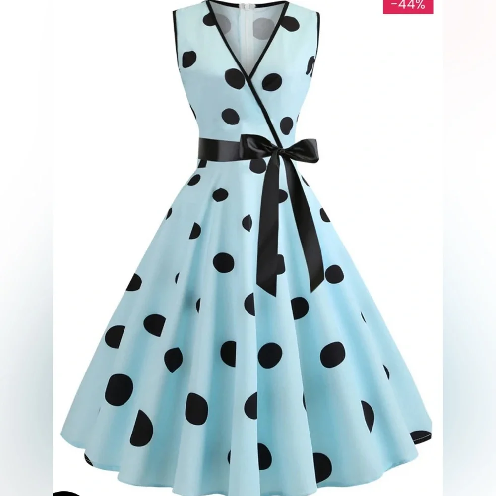 Blue Polka dot dress - Picture 1 of 9
